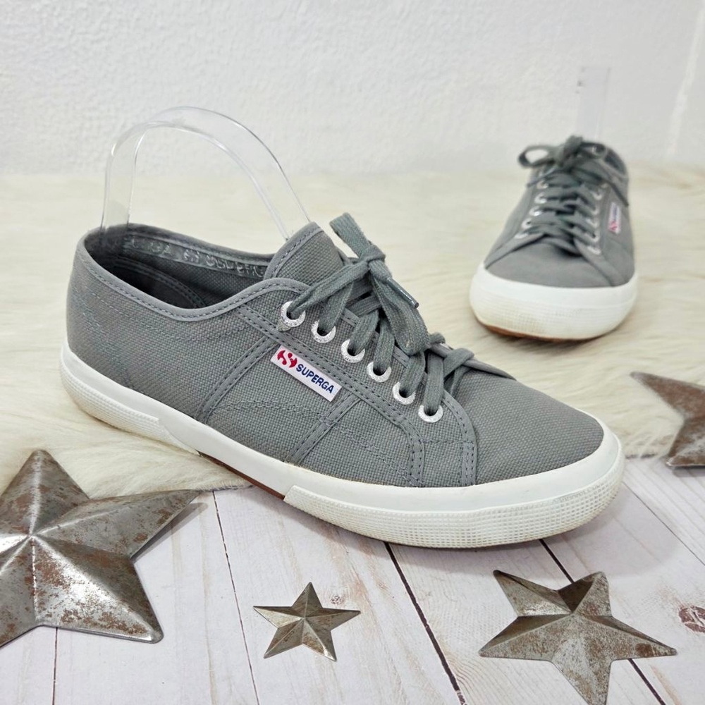 Superga 2750 Cotu Classic Sneakers gray canvas women's size 9 unisex lace-up